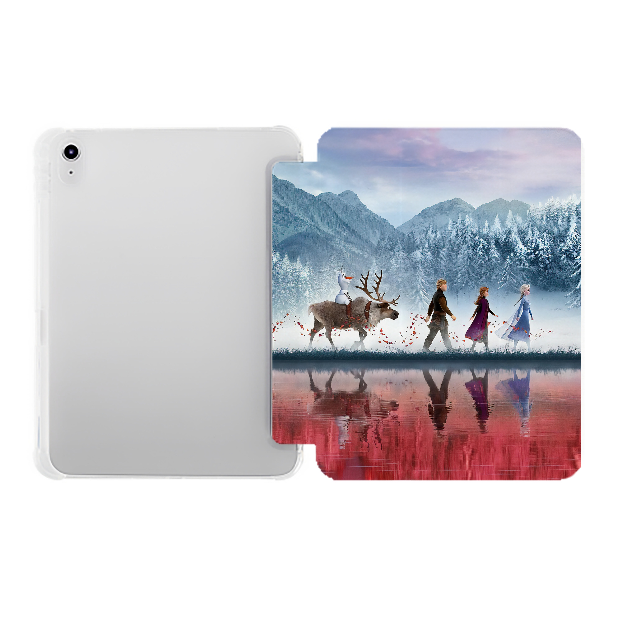 （画像用） アナと雪の女王 アンナ エルサ Frozen Anna Elsa IPad ケース ペン収納付き 三つ折りスタンド PUレザー×シリコン 対応機種9.5/10.5/10.9インチ